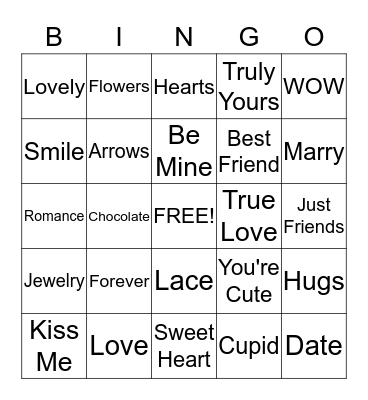 Valentine's Day Bingo Card