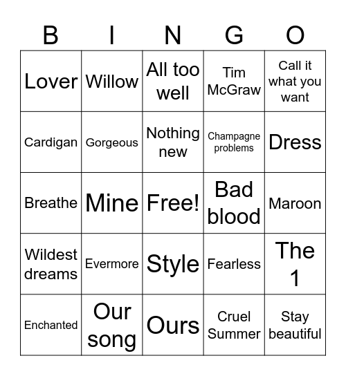 Bingo TS Mich Bingo Card