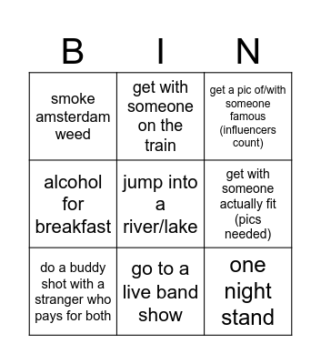 summer fun 🤩 Bingo Card