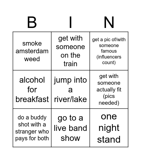 summer fun 🤩 Bingo Card