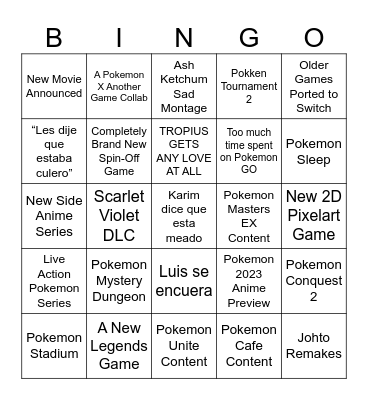 Pokemon Day 2023 Bingo Card