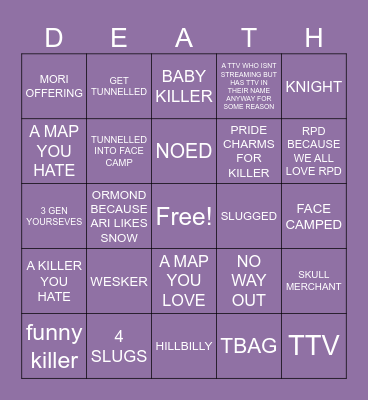SURVIVOR BINGO Card