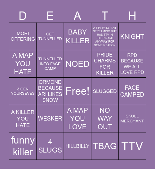 SURVIVOR BINGO Card