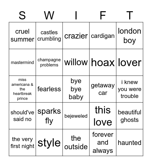 shiverinights Bingo Card