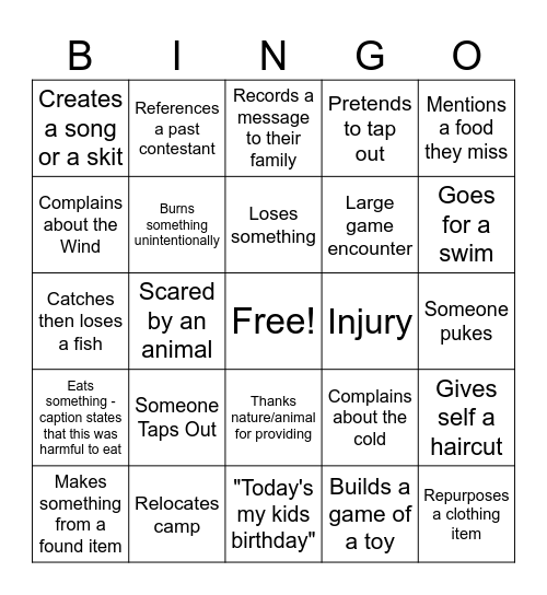 A L O N E Bingo Card