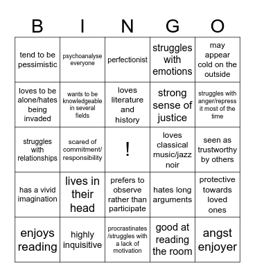 vyn’s bingo Card