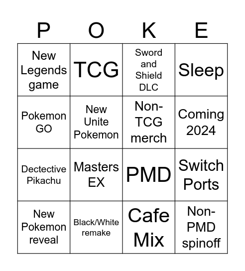 Pokemon Presents 4-8-23 Bingo Card