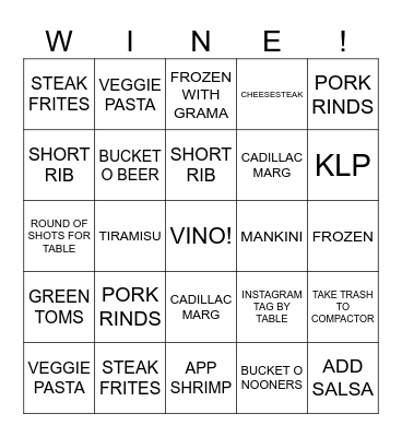 NATIONAL WHITE WINE DAY Bingo Card