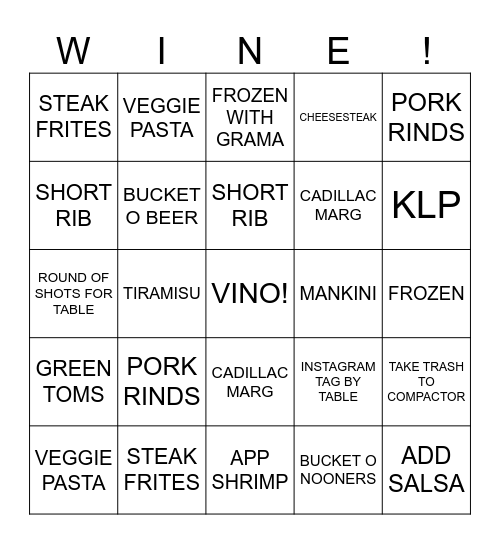 NATIONAL WHITE WINE DAY Bingo Card