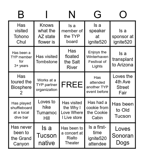 Find someone who.... Bingo Card