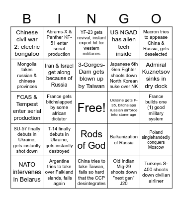 2023-2025 Wishlist Bingo Card