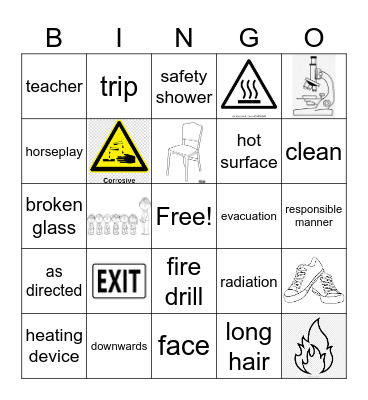 Safety Bingo Card