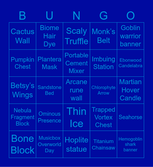 Bungo Bingo Card