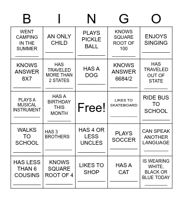 FIND SOMEONE WHO... Bingo Card