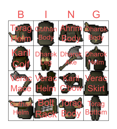 Barrows Bingo Card