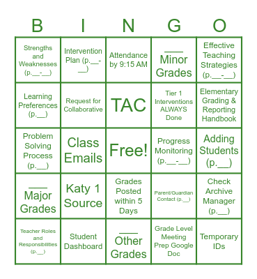 Bourgeois' Bingo 2023 Bingo Card