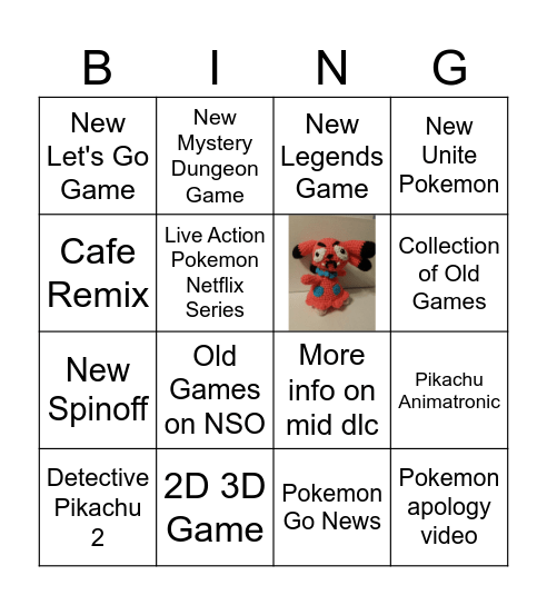 Pokemon Presents 8/8/23 Bingo Card