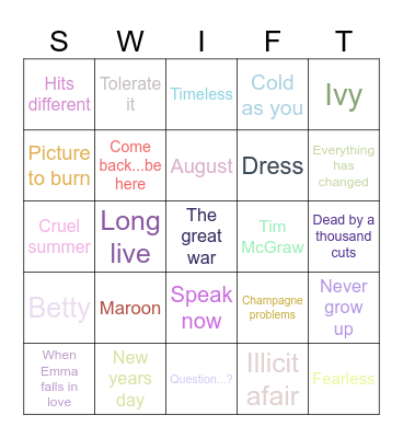Bluesoul2399 Bingo Card
