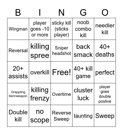 HCS Bingo Card