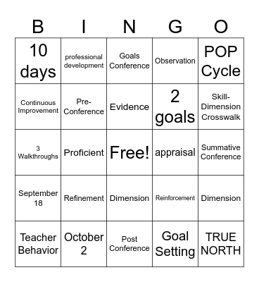 TTESS Bingo Card