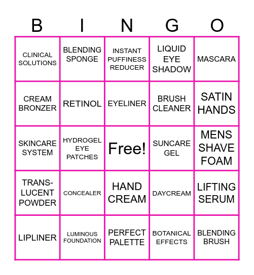 MARY KAY BINGO Card