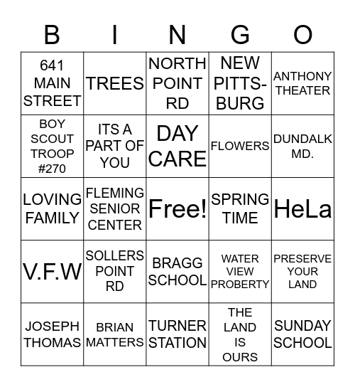 BRAIN MATTERS BINGO Card