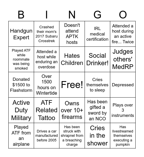 JustMyTheory Bingo Card! Bingo Card