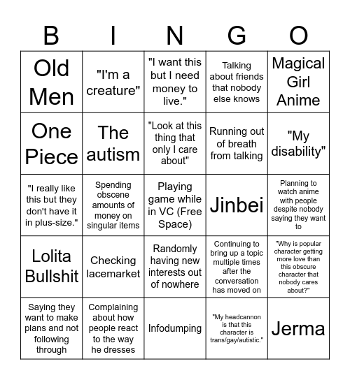 Skele Bingo Card