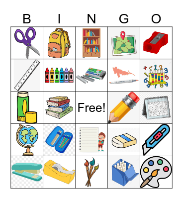 Things in classroom Bingo Card