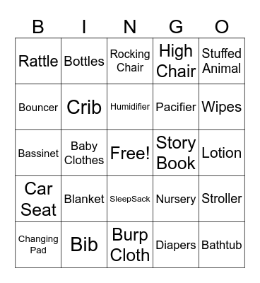 O’Leary Baby Bingo Card