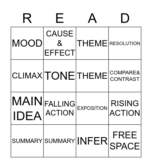 LITERACY READING BINGO!!! Bingo Card