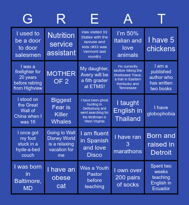 Echo Trail Opening Day GREAT! Bingo Card