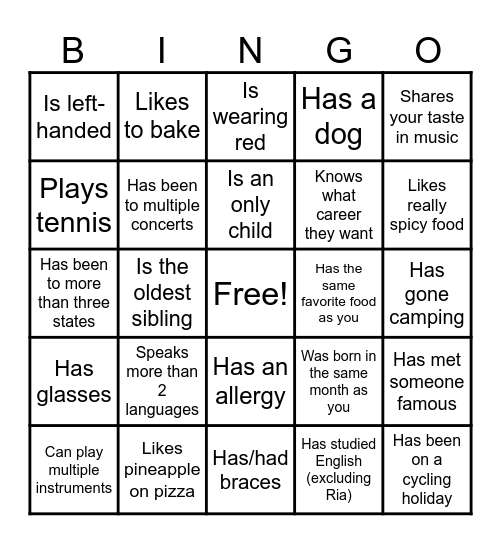 Icebreaker Bingo: Find Someone Who Bingo Card