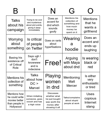 Will bingo Card