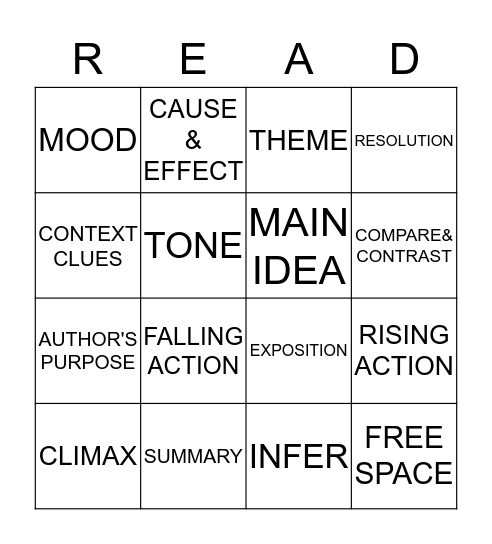 LITERACY READING BINGO!!! Bingo Card