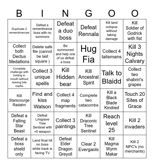 David's Bingo Card