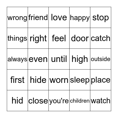 High Frequency -2nd #3 Bingo Card