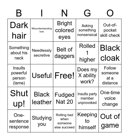 Aron Bingo Card