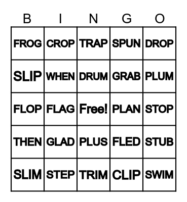 CCVC BINGO- MIXED VOWEL WORDS Bingo Card