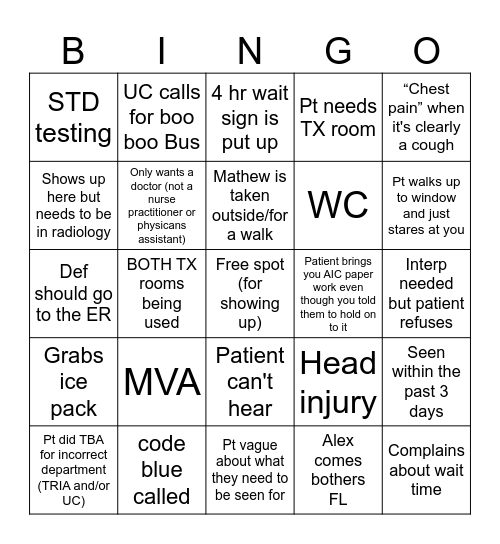 UC bingo Card