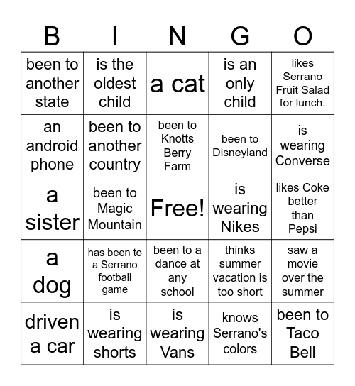 Find Someone Who Has... Bingo Card