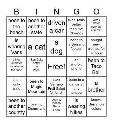 Find Someone Who Has... Bingo Card