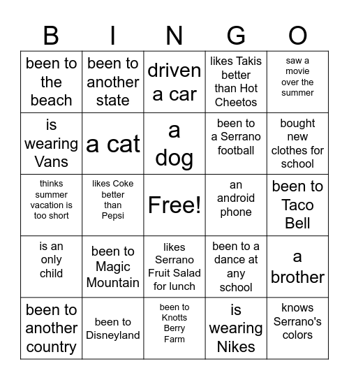 Find Someone Who Has... Bingo Card