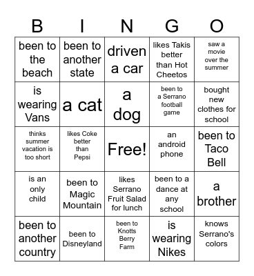Find Someone Who Has... Bingo Card