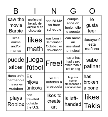 Find someone who... Bingo Card