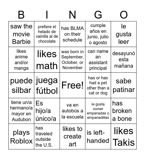 Find someone who... Bingo Card