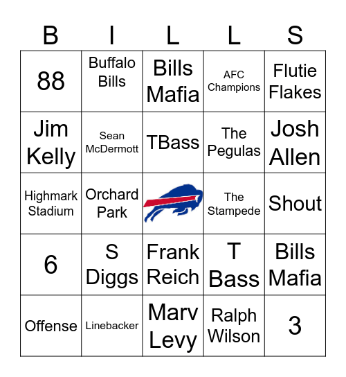 Buffalo Bills Bingo Card