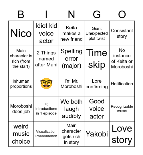 Mani Mani People Bingo Card