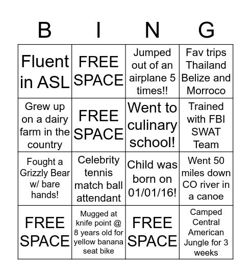 People BINGO Card