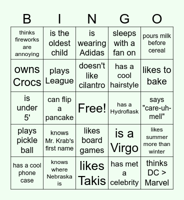 Find someone who... Bingo Card